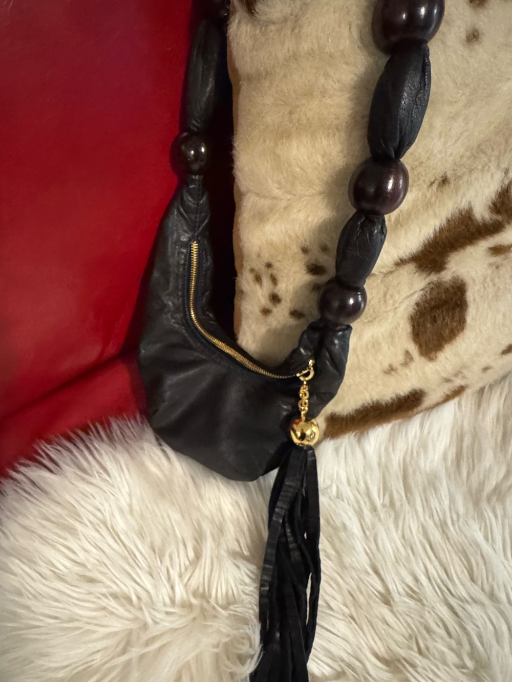 Black Leather Mini Shoulder Bag - Picture 3 of 11